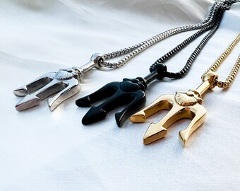Trident Necklace for Men Mens Trident 