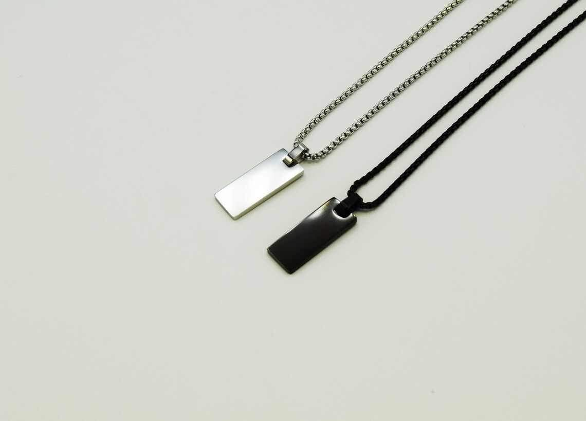 Mens Personalized Necklace Engraved Necklace Custom Necklace Etsy
