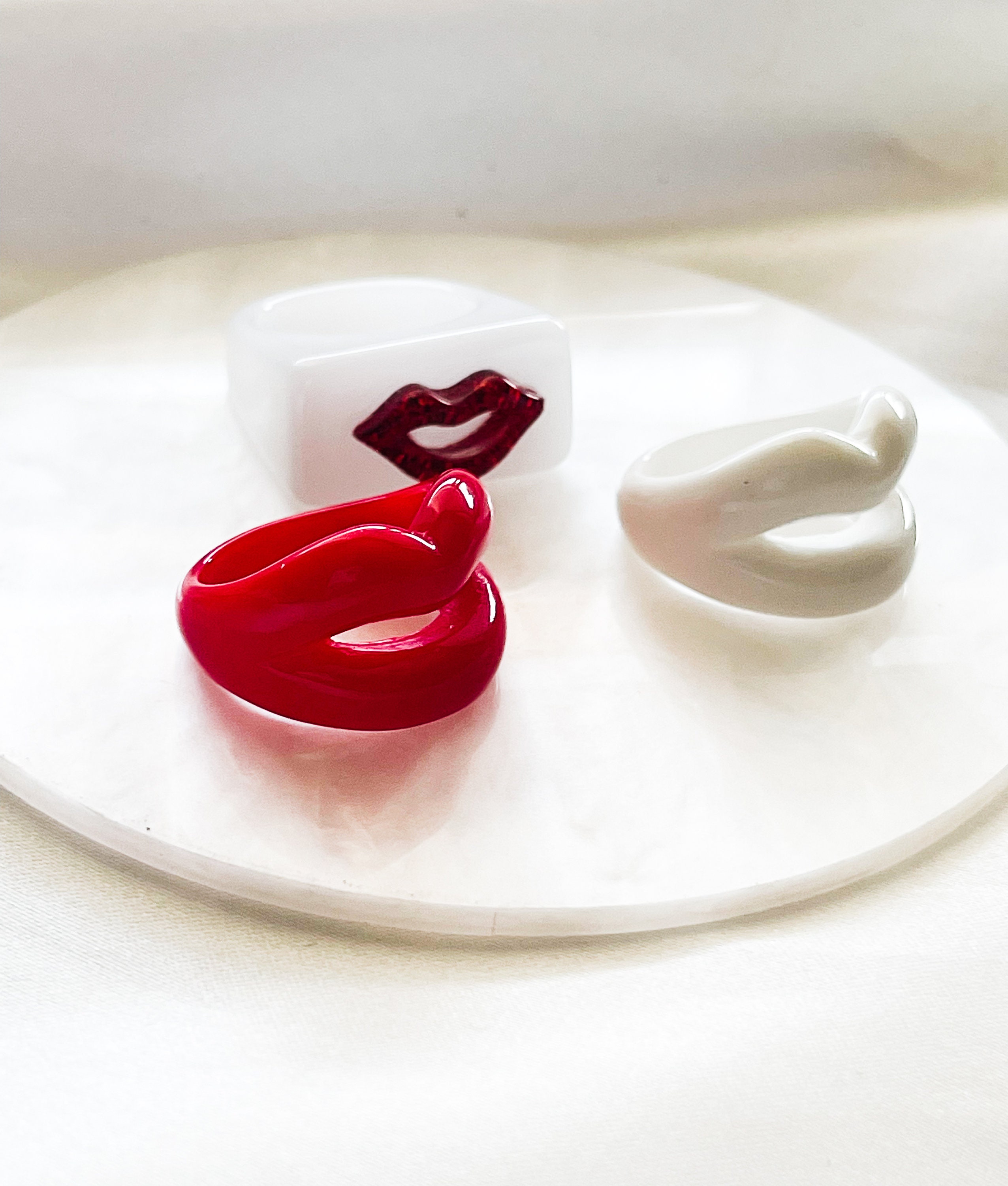 Acrylic Lip Rings Acrylic Ring Lip Shape Ring Lip Shape Etsy