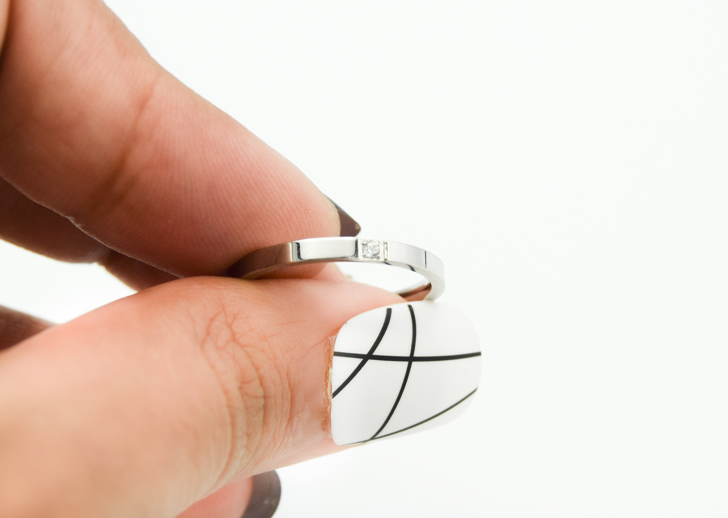 Simple Stainless Steel Rhinestone Ring - Etsy
