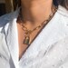 Lock Paperclip Chain Necklace, Lock Chain Link Necklace, Lock Chain Layering Necklace, Lock Chain Necklace, Rectangular Chain Necklace