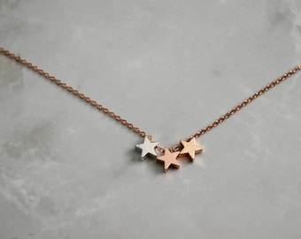 multiple Tiny star necklace, bridesmaid gift , dainty star necklace, rose gold star necklace, silver star necklace, gold star necklaces