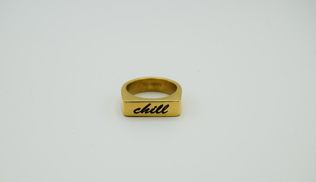 Mens Personalized Rings Personalized Mens Ring Flat Ring Etsy