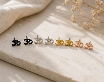 Om Earrings Pair, Stainless Steel, Hindu Religious Jewelry