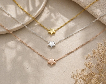 Dainty Star Necklace, Bridesmaid Gift, Rose Gold, Silver, Gold