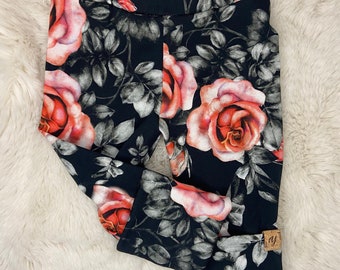 Black floral evolutive leggings