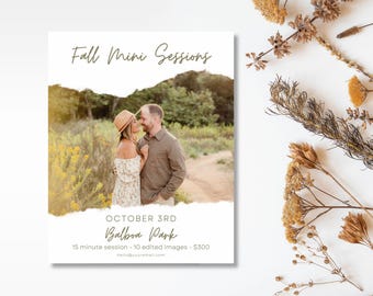 Fall Mini Session Template | Mini Session Canva Template | Fall Minis Template | Editable Canva Template for Photographers