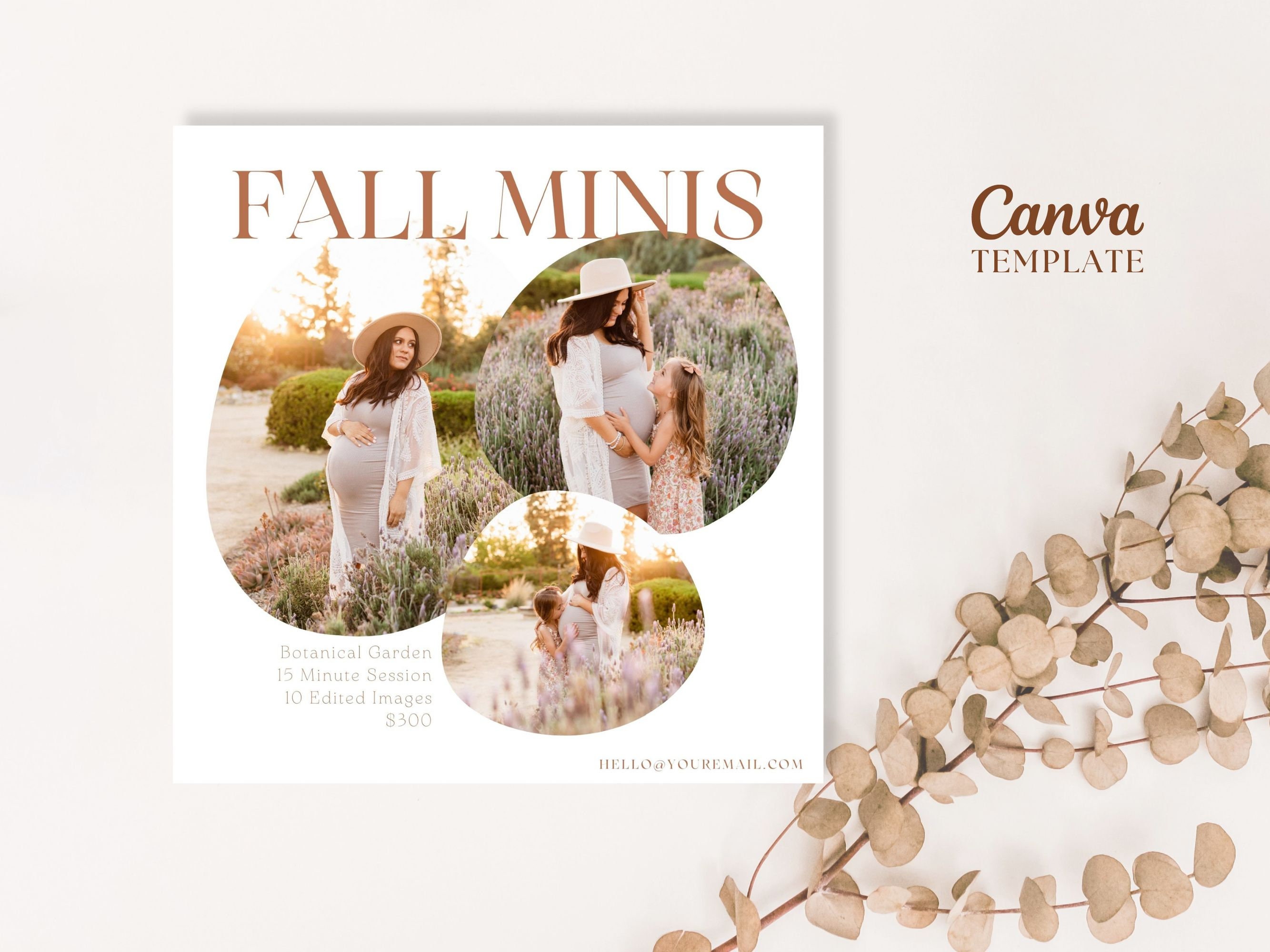Fall Photo Session Template |  Autumn Mini Sessions | Instagram Post Template for Photographers | Canva Template