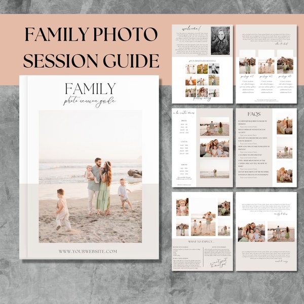 Family Photo Guide | Canva Pricing Guide | Photo Welcome Guide | Price List Template for Photographers