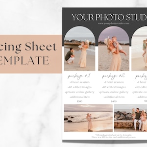 Photo Price List | Photography Pricing Guide | Photo Welcome Guide | Price Sheet Template for Photographers | Pricing Sheet