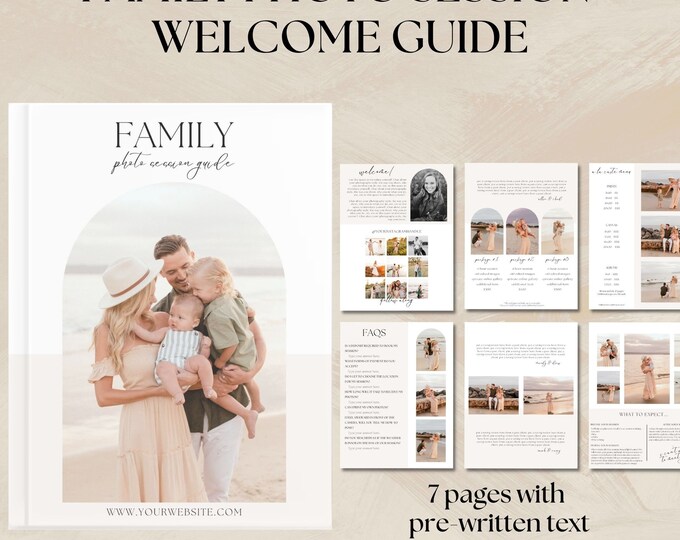 Photography Welcome Guide | Canva Template for Photographers | Family ...