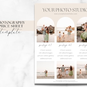 Family Photography Pricing Sheet | Photography Pricing Guide | Photo Welcome Guide | Price List Template for Photographers