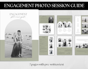 Engagement Photo Session Guide | Photography Welcome Guide | Canva Template for Photographers | Engagement Photo Price List Template