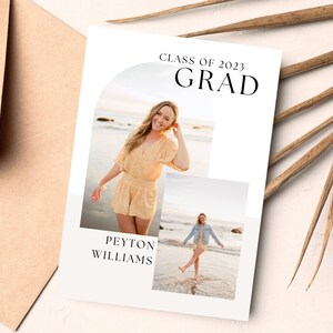 Senior Announcement - Grad Party Invitation - Simple Grad Card Template - Custom Graduation Invitation Template - Printable Graduation