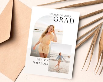 Senior Announcement - Grad Party Invitation - Simple Grad Card Template - Custom Graduation Invitation Template - Printable Graduation