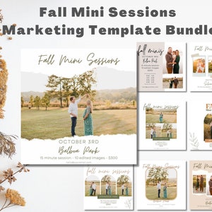 Mini Session Templates | Mini Session Canva Template | Fall Minis Template | Editable Canva Template for Photographers
