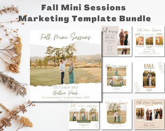 Mini Session Templates | Mini Session Canva Template | Fall Minis Template | Editable Canva Template for Photographers