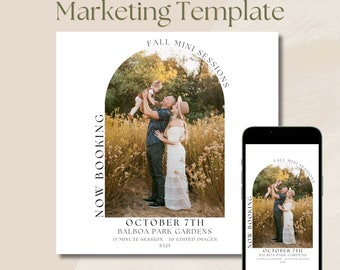 Fall Mini Session Marketing Template | Canva Mini Session Template | Fall Mini Sessions | Canva Template for Photographers
