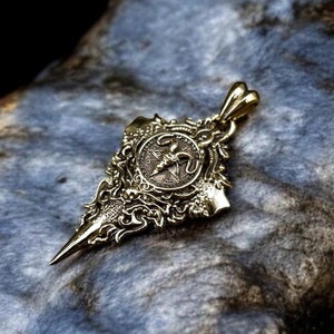 Satanic Baphomet Pendant, Gothic Goat Baphomet Pendant, Seal of Satan Pentagram Pendant Brass Jewelry Gift Ideas