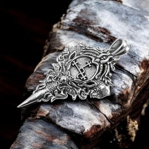 925 Sterling Silver Sigil of Lilith Pendant, Lesser Key of Solomon Seal kabbalah Magic Pendant, Talisman Protective Amulet Exclusive Gift