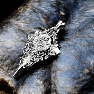 925 Sterling Silver Saint Christopher Pendant, St. Christopher Pendant, Catholic Christian Amulet Jewelry