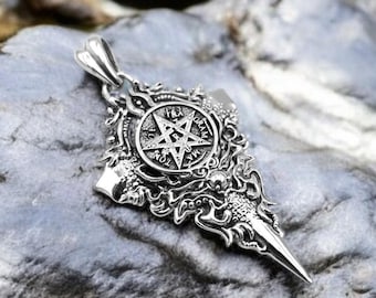 925 Sterling Silver Tetragrammaton Protection Pendant: Solomon Hexagram Amulet