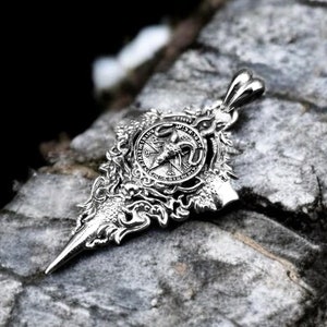 925 Sterling Silver Satanic Baphomet Pendant, Gothic Goat Baphomet Pendant, Seal of Satan Pentagram Pendant Gift Ideas