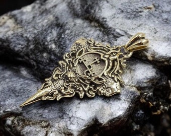 Sigil of Lilith Pendant, Lesser Key of Solomon Seal kabbalah Magic Pendant, Talisman Protective Amulet Exclusive Gift Brass Jewelry