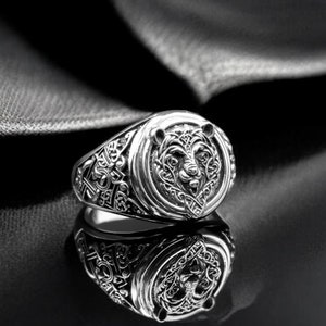 925 Sterling Silver Celtic Bear Ring Norse Nordic Celtic Viking Jewelry