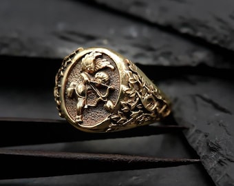Anillo de ángel de latón: Alas de Cupido, joyería cristiana