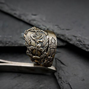 Rose Flower Ring for Men Women, Valentines Day Gift, Floral Ring, Best Christmas Brass Jewelry Gift for him