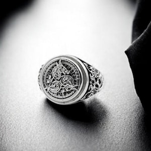 925 Sterling Silver Celtic Viking Dragon Ring, Dragon Norse Viking Ring Norse Scandinavian Jewelry