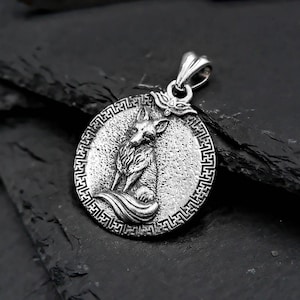 Mens Silver Fox Pendant, Fox Men&#39;s Pendant, Fox Men Jewelry Wedding Gift Pendant For Mens 925 Sterling Silver
