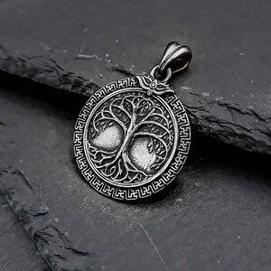 Tree of Life Pendant, Yggdrasil Pendant, Viking Pendant Scandinavian Mens Jewelry 925 Sterling Silver Gift For Men&#39;s
