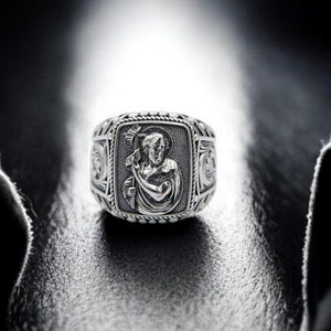 Saint John the Baptist Men's Ring, St. John the Baptist Ring, Catholic Ring, Christian Jewelry Wedding Gift  925 Sterling Silver