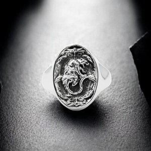 925 Sterling Silver Panther Ring For Men Women Gothic Animal Lovers Gift Jewelry