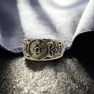 Masonic Ring, Master Mason Ring, Masonic Ring, Freemason Ring, Free Mason Ring Brass Jewelry