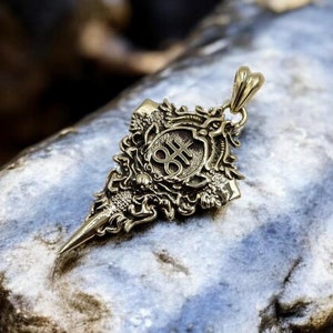 Satanic Cross Pendant,  Leviathan Cross of Satan Pendant, Leviathan Symbol Talisman Protective Amulet Exclusive Gift Brass Jewelry