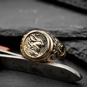Keltisk kaninring i mässing, nordiska vikingasmycken