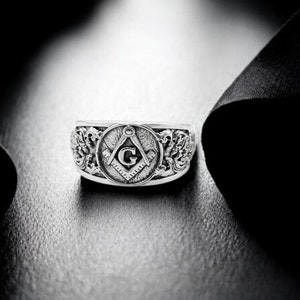 925 Sterling Silver Masonic Ring, Master Mason Ring, Masonic Ring, Freemason Ring, Free Mason Jewelry