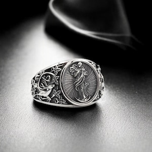 Virgin Mary Ring, Miraculous Virgin Mary Ring, Our Lady of Guadalupe Ring Christian Jewelry 925 Sterling Silver Gift For Men&#39;s Women