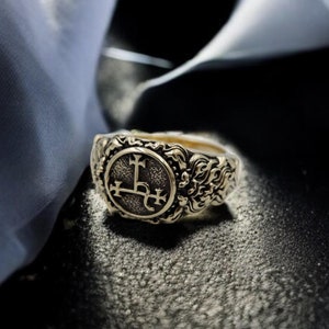 Sigil of Lilith Ring, Lesser Key of Solomon Seal kabbalah magic Ring, Gothic Brass Jewelry Gift For Her, Him