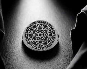 Sterling Silver Hexagram Solomon Ring, Protective Amulet