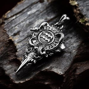 925 Sterling Silver Zodiac Aquarius Pendant with Snake, Zodiac Pendant, Horoscope Jewelry