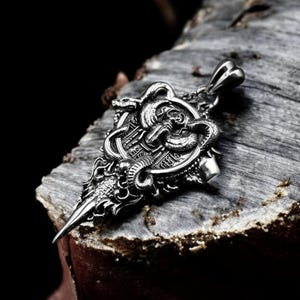 925 Sterling Silver Egyptian Scarab Pendant with Snake, Beetle Pendant, Ancient Egypt Amulet Animal Jewelry