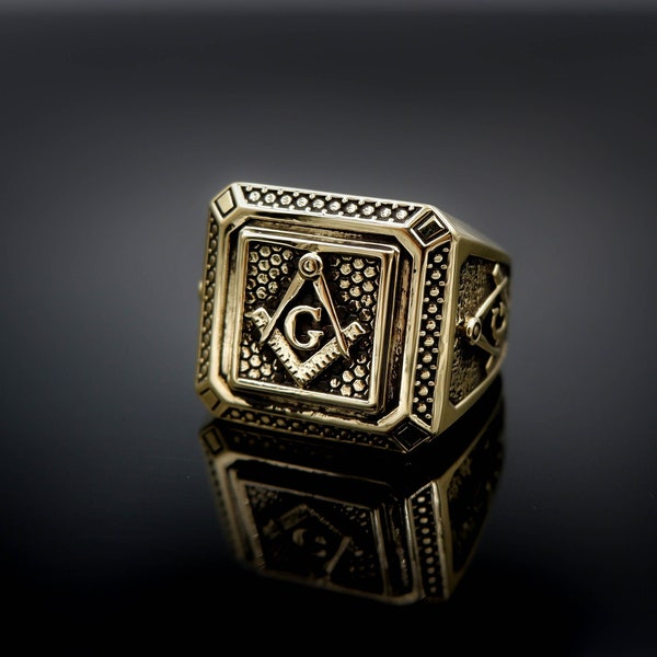 Mens Masonic Ring Etsy