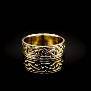 Celtic Knot Ring Irish Gothic Gift for him Brass Jewelry