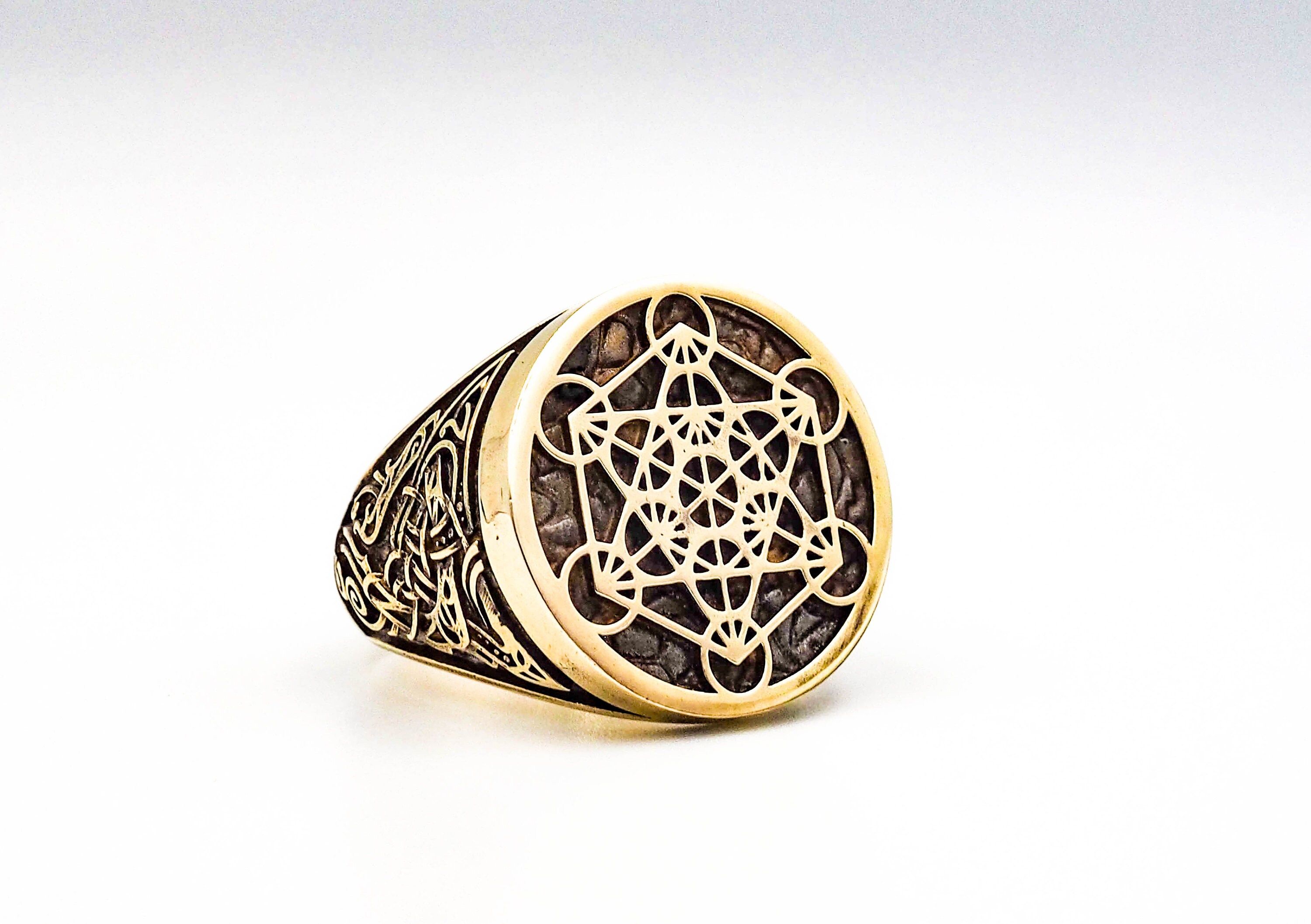 Metatron Cube Ring Life Amulet Sacred Geometry Jewelry Etsy
