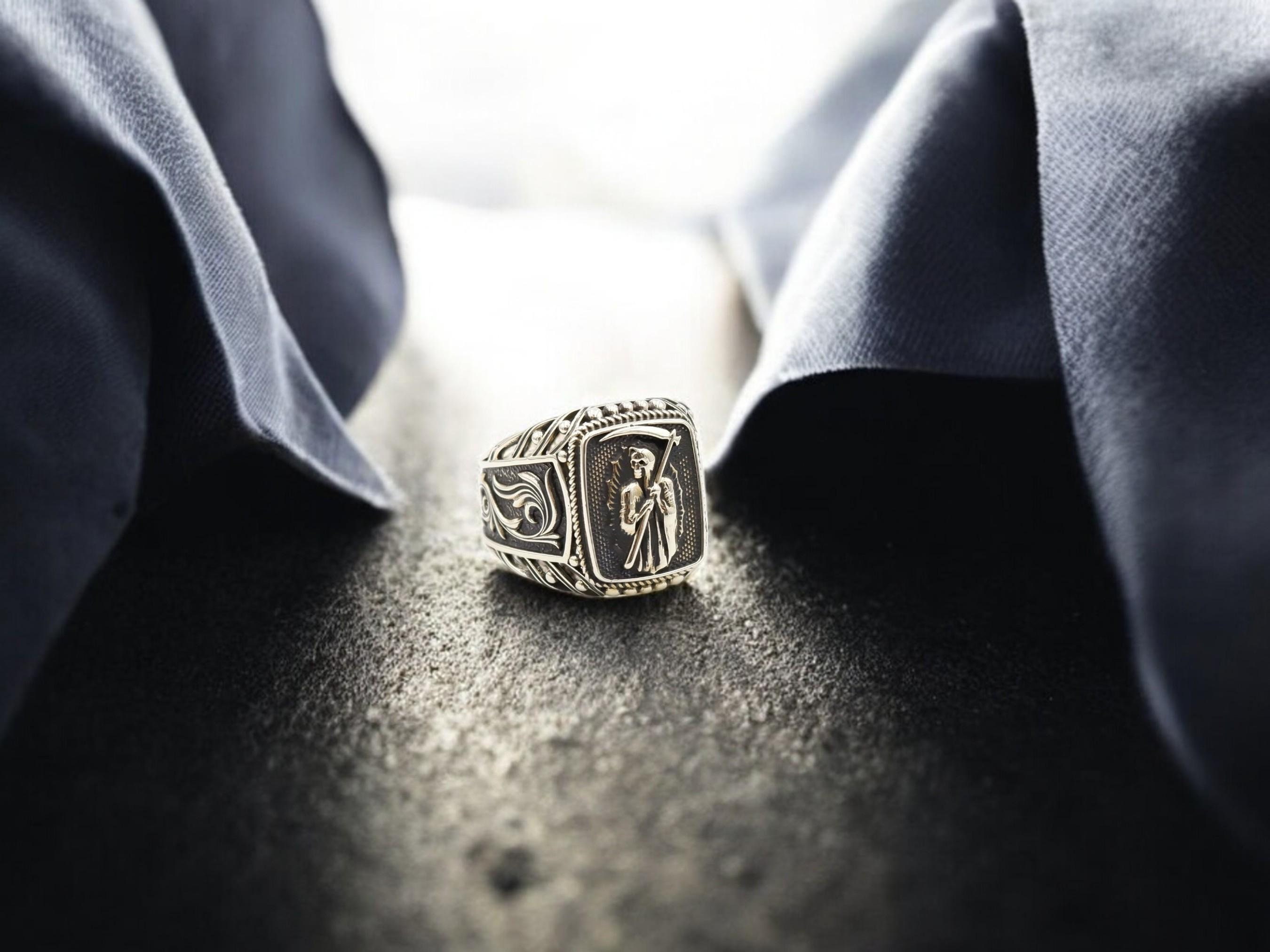 Santa Muerte Ring for Men's Women Mexican Day of the Dead