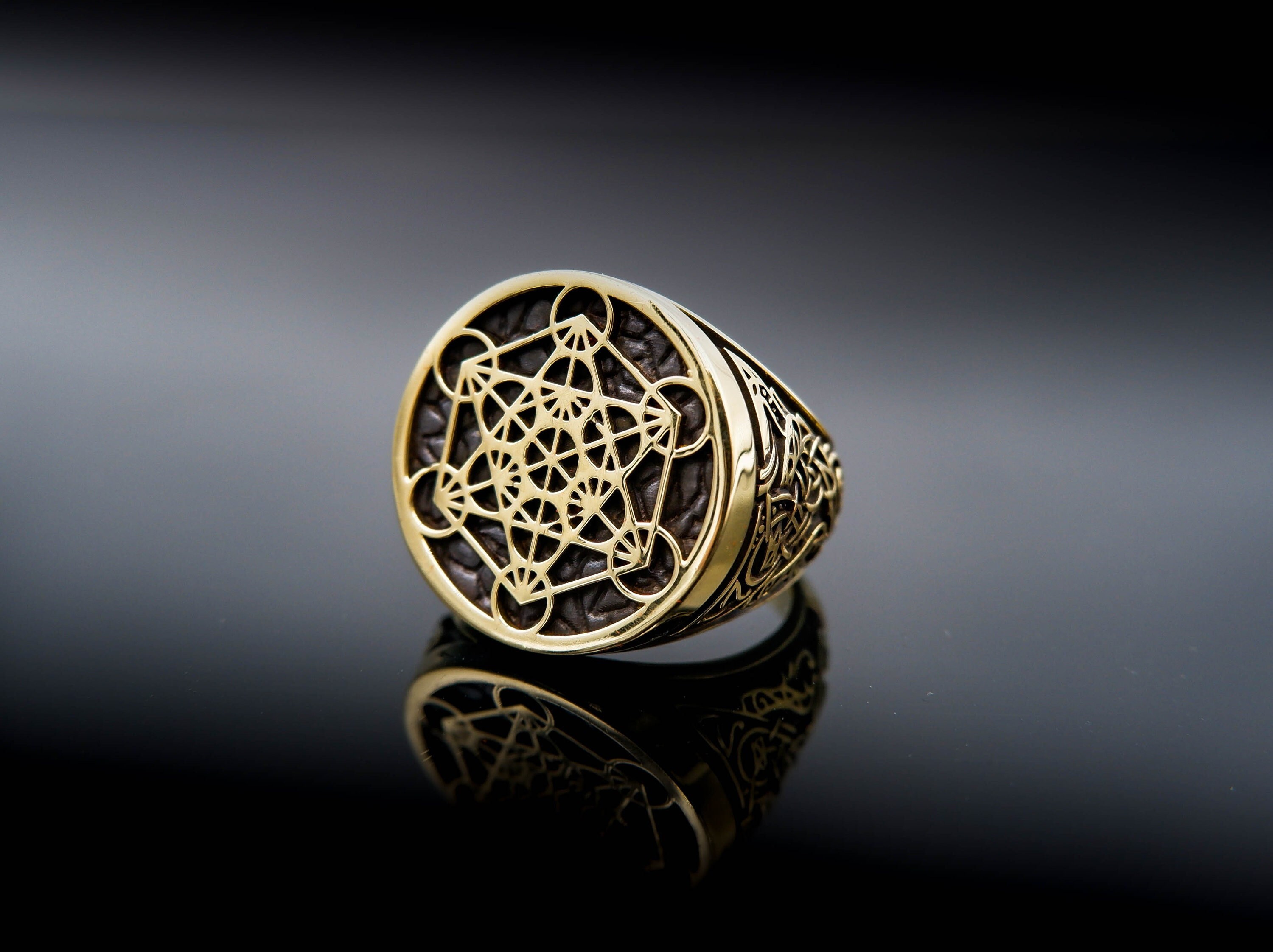 Metatron Cube Ring Life Amulet Sacred Geometry Jewelry Etsy Canada